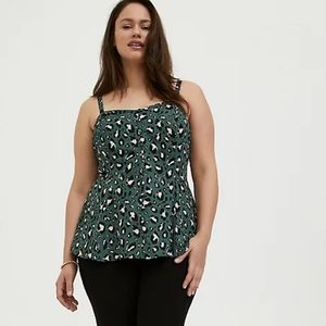 Torrid Green Leopard Fit & Flare Cami